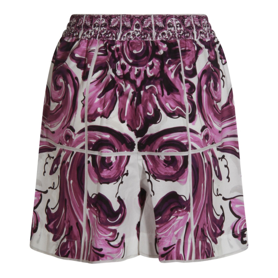 Dolce & Gabbana Baroque-Inspired Artistic Shorts With Adjustable Waistband