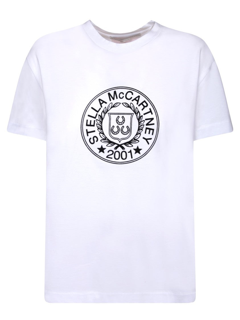 Stella Mccartney Classic White T-Shirt With Logo Print