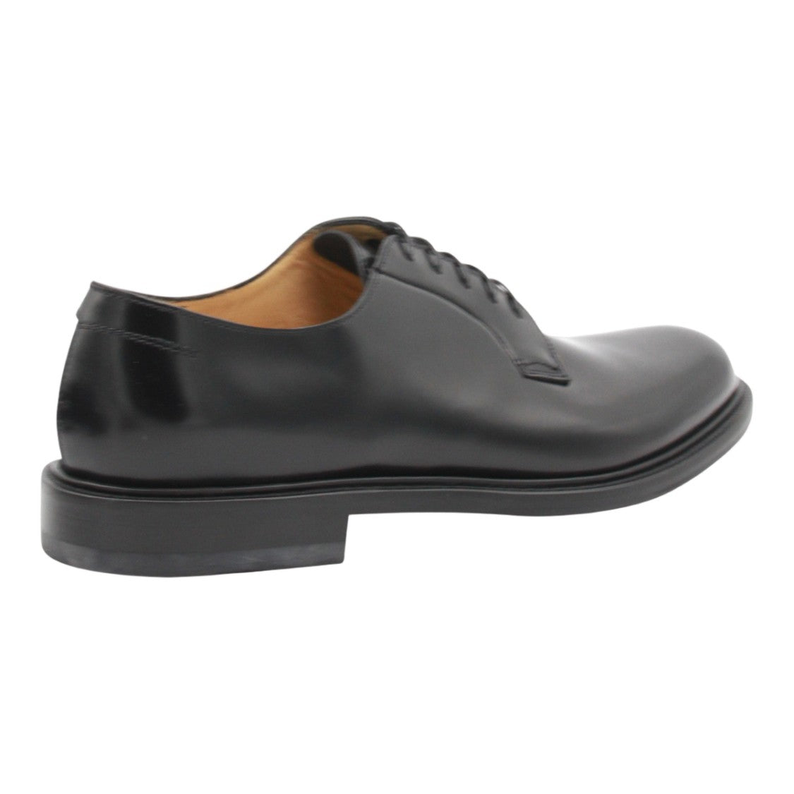 Mille885 Polished Black Flat Shoes With Rounded Toe