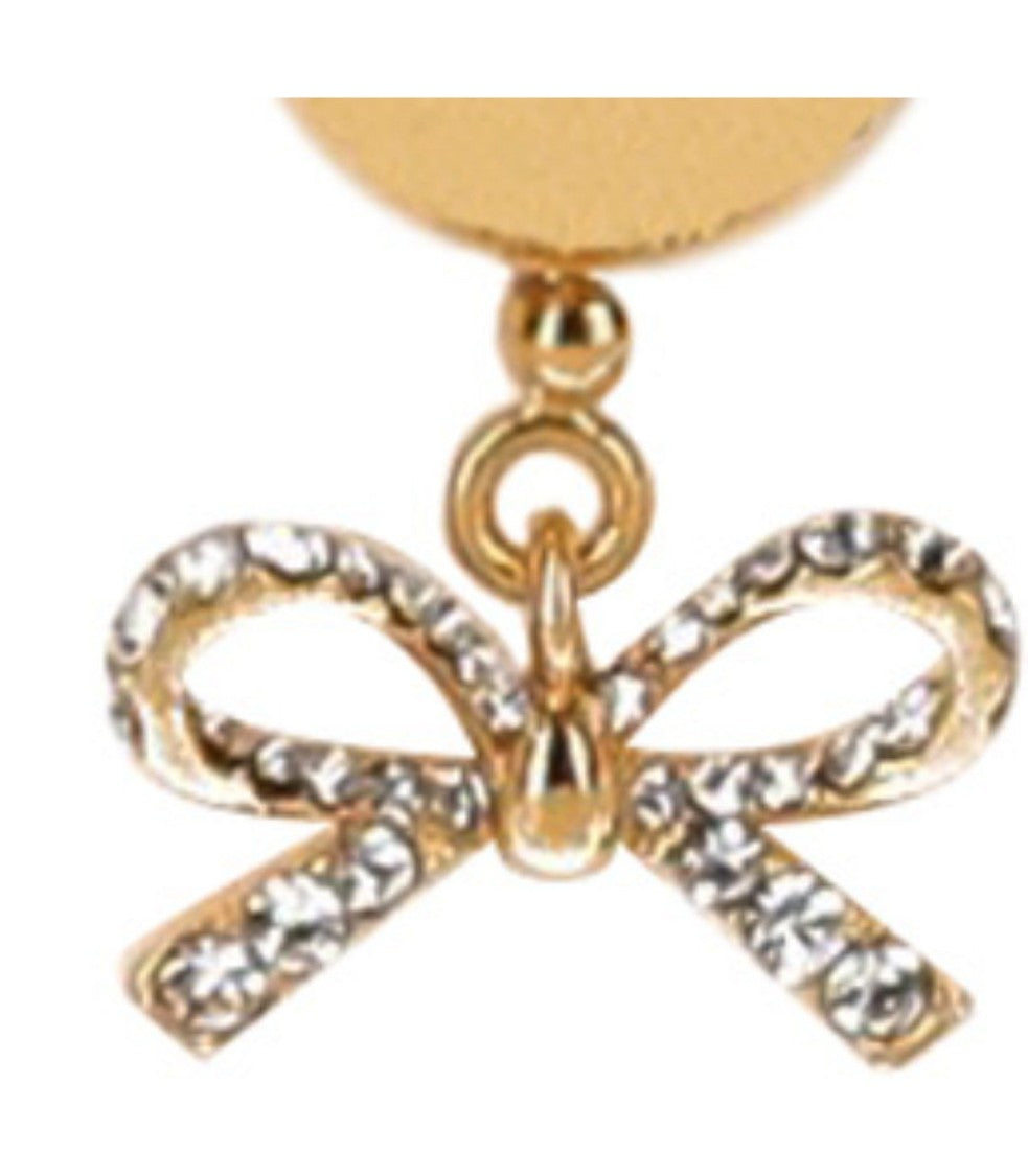 Elisabetta Franchi Gold Pendant Earrings With Bows