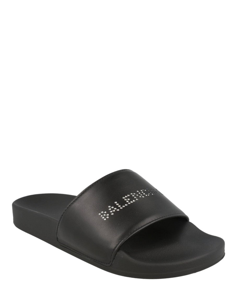 Balenciaga Rhinestone-Embellished Platform Slides With Anatomical Footbed