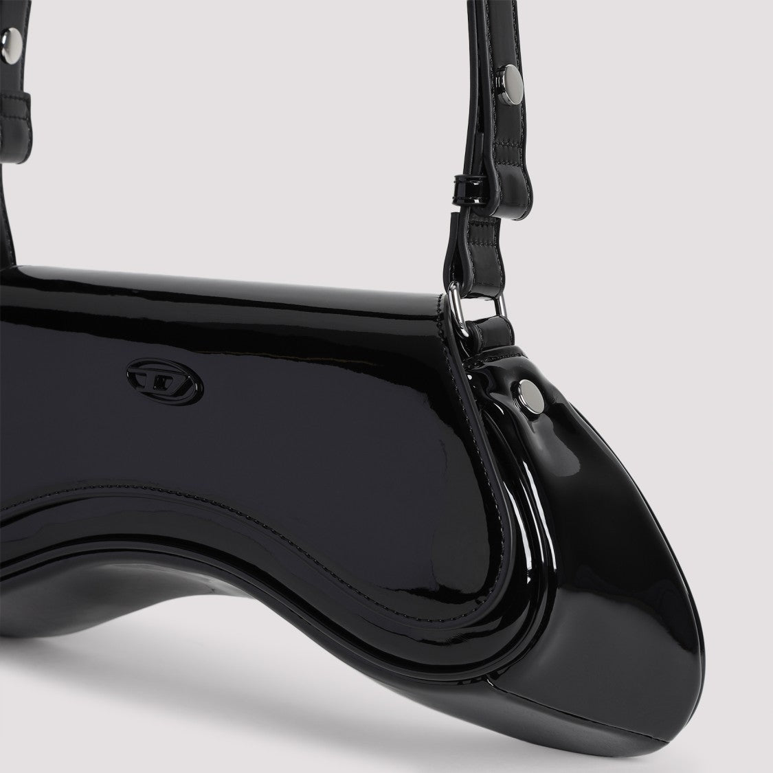 Diesel Joystick-Inspired Black Shoulder Bag With Magnetic Closure