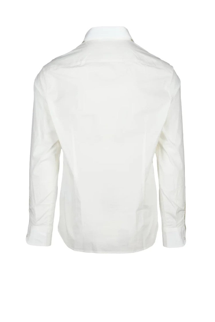 Emporio Armani White Regular Fit Cotton Stretch Men's Shirt