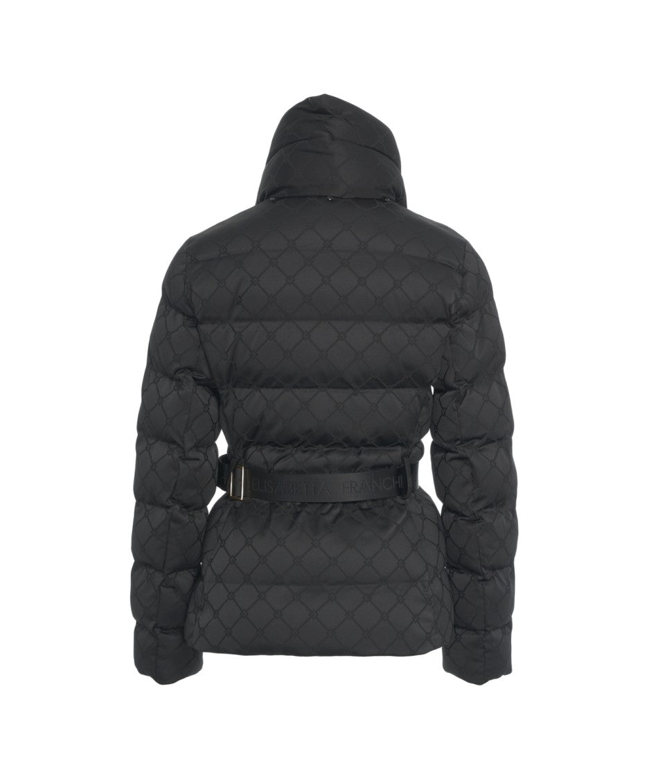 Elisabetta Franchi Cropped Velvet Padded Coat