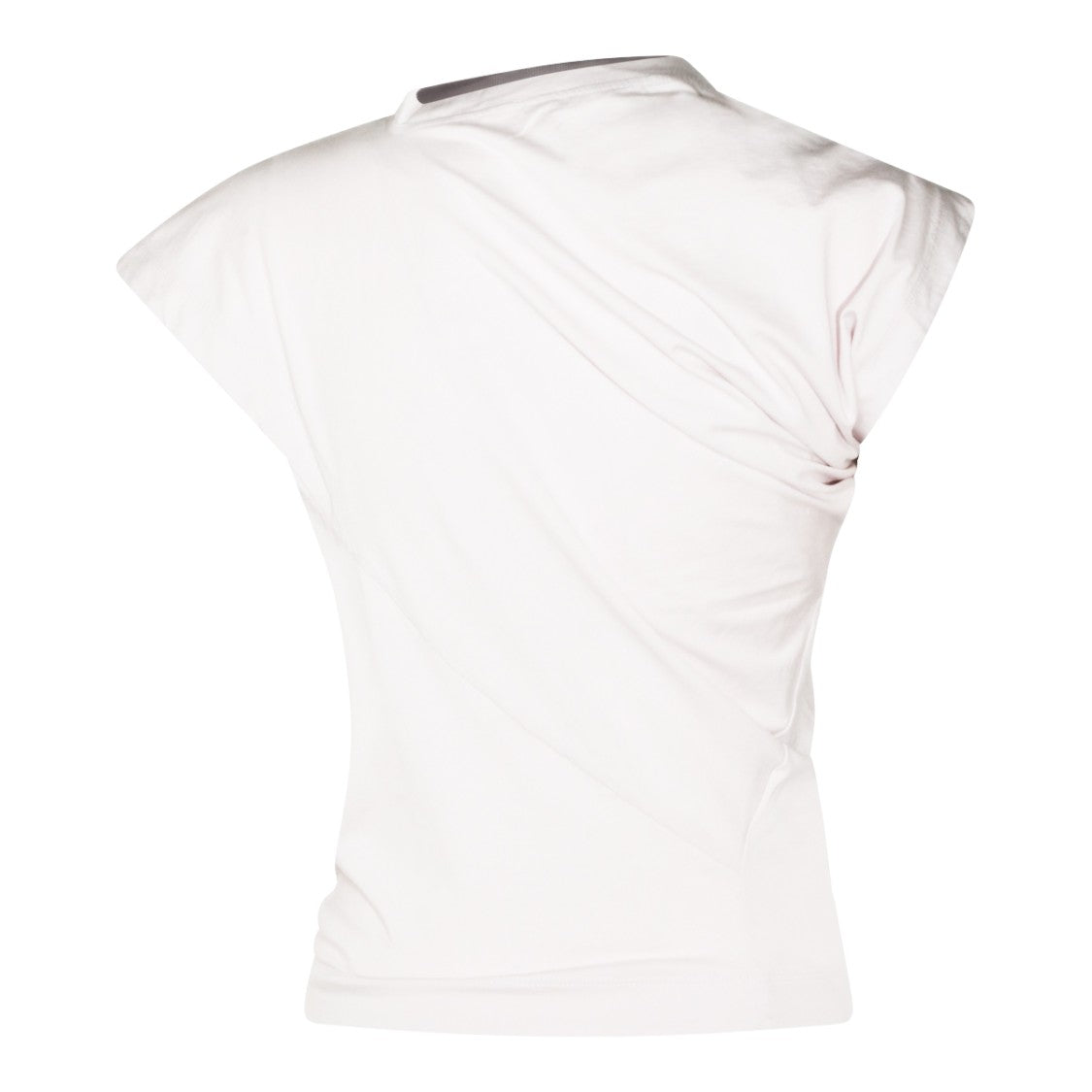 Vivienne Westwood Asymmetrical White Cotton Top With Orb Logo Patch