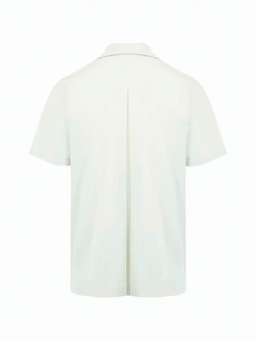 Homme Plissé Issey Miyake Short-Sleeve Pleated Textured Shirt With Classic Collar
