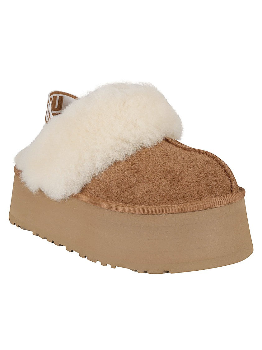 Ugg Plush Fur-Trimmed Platform Sandals With Suede Base