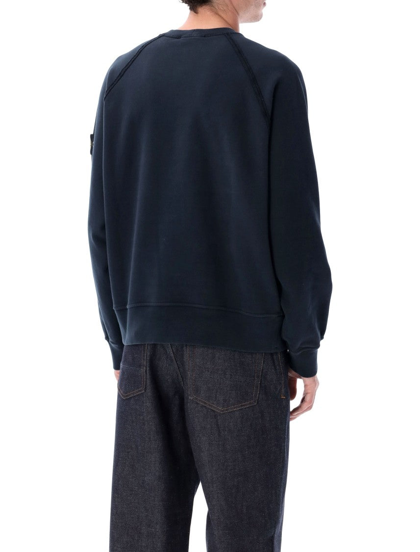Stone Island Oversized Crewneck Sweatshirt In Brushed Organic Cotton