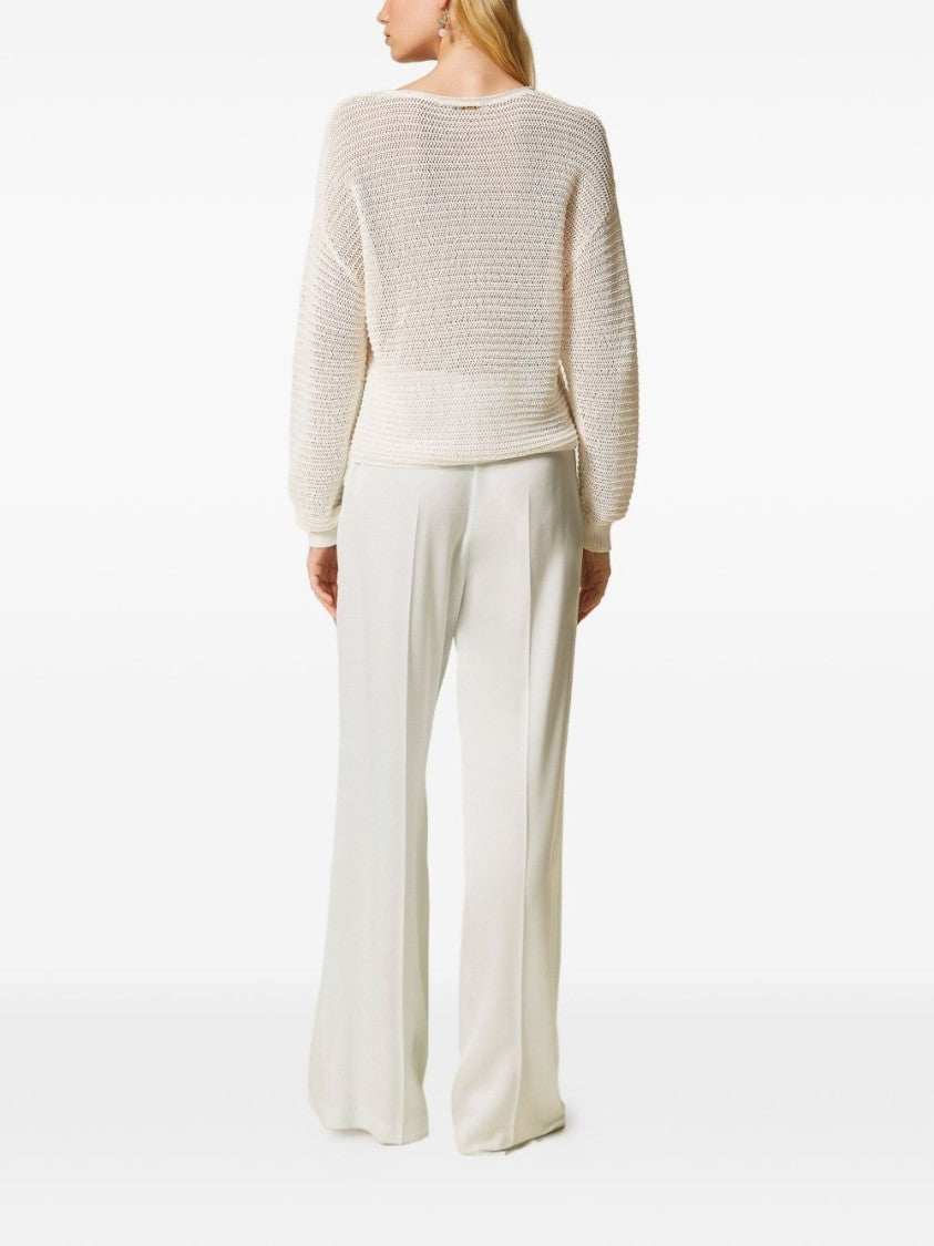 Twin-Set Wide-Leg Trousers With Pleats