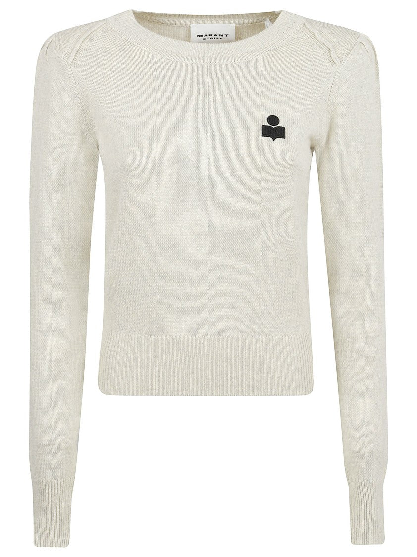 Isabel Marant Textured Knit Sweater With Tonal Logo Patch