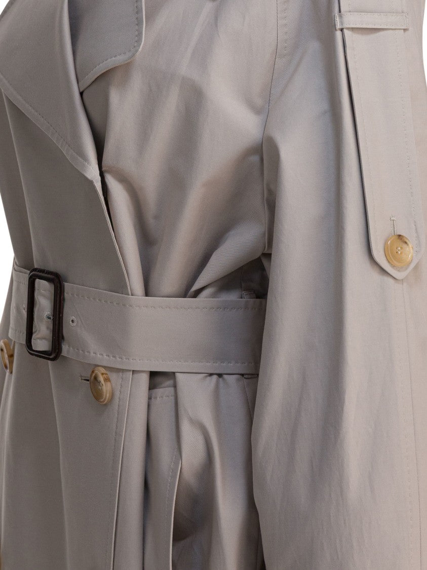Max Mara Double-Breasted Cotton Twill Trench Coat