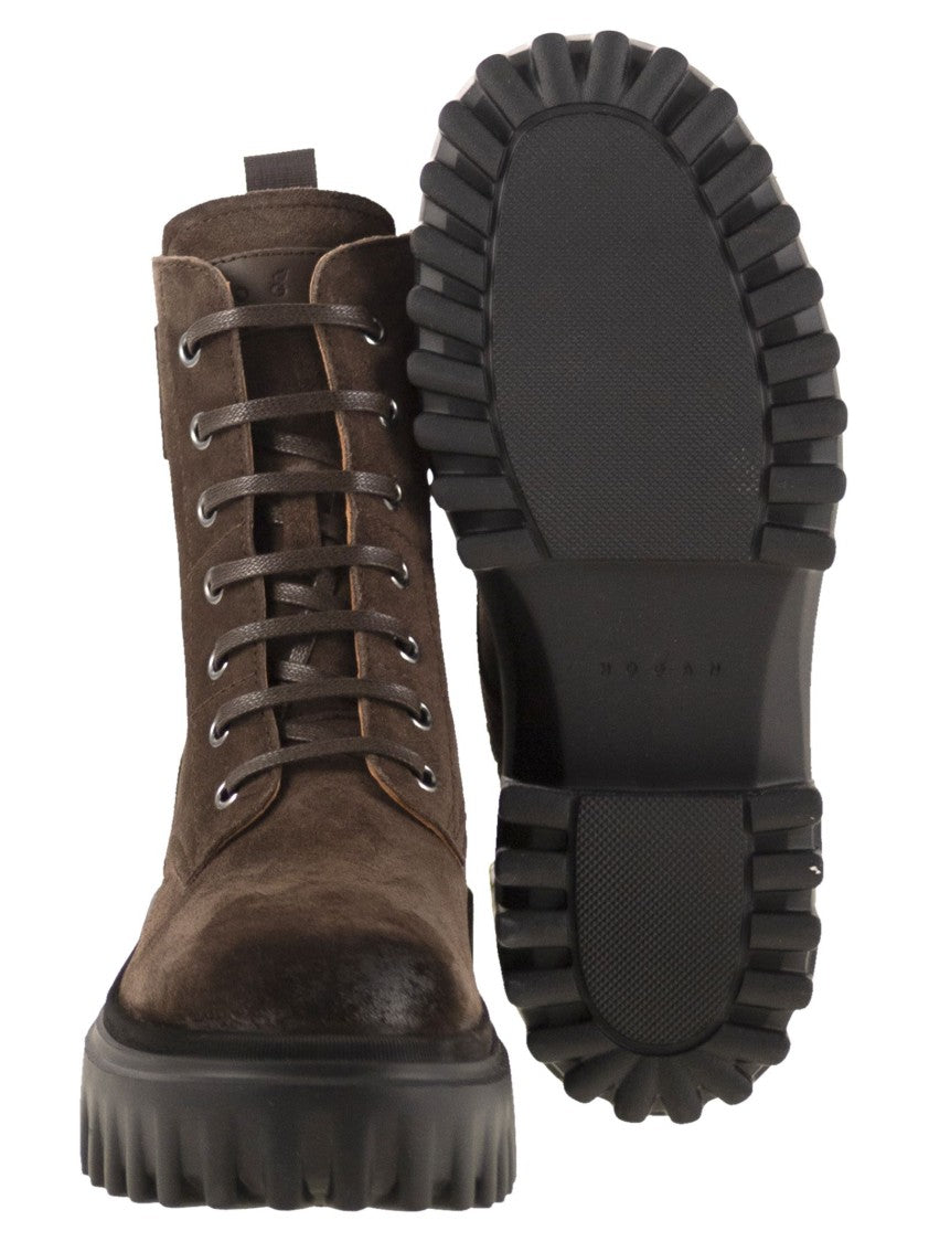 Hogan H700 - Suede Combat Boots