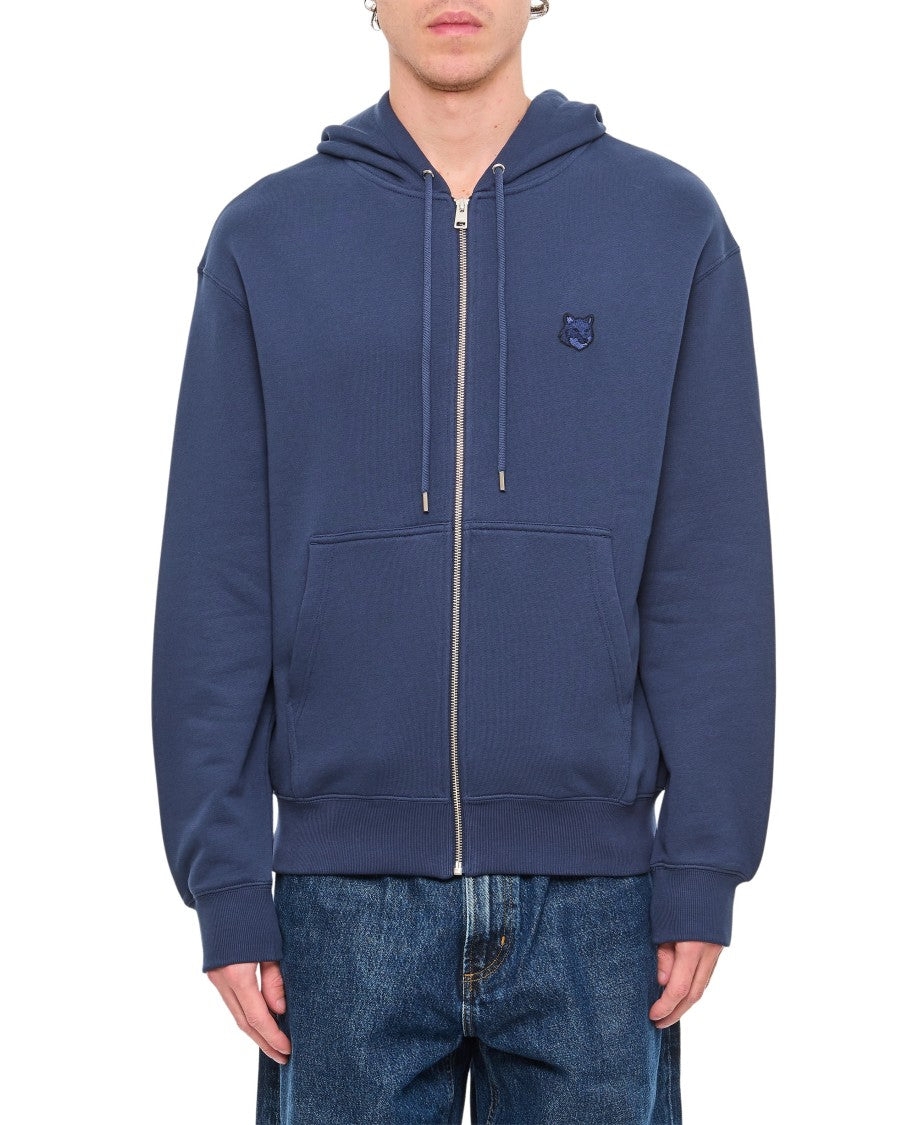 Maison Kitsuné Zippered Hoodie With Embroidered Logofront Pocket