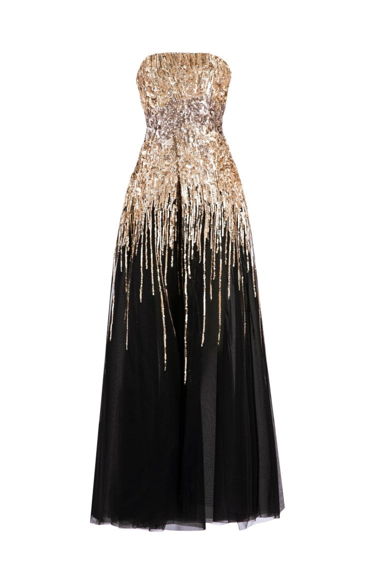 Saiid Kobeisy Embroidered Strapless Dress