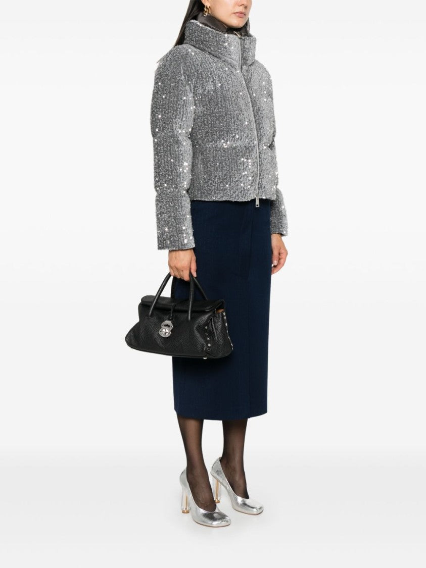 Zanellato Structured Black Handbag With Textured Calf Leather