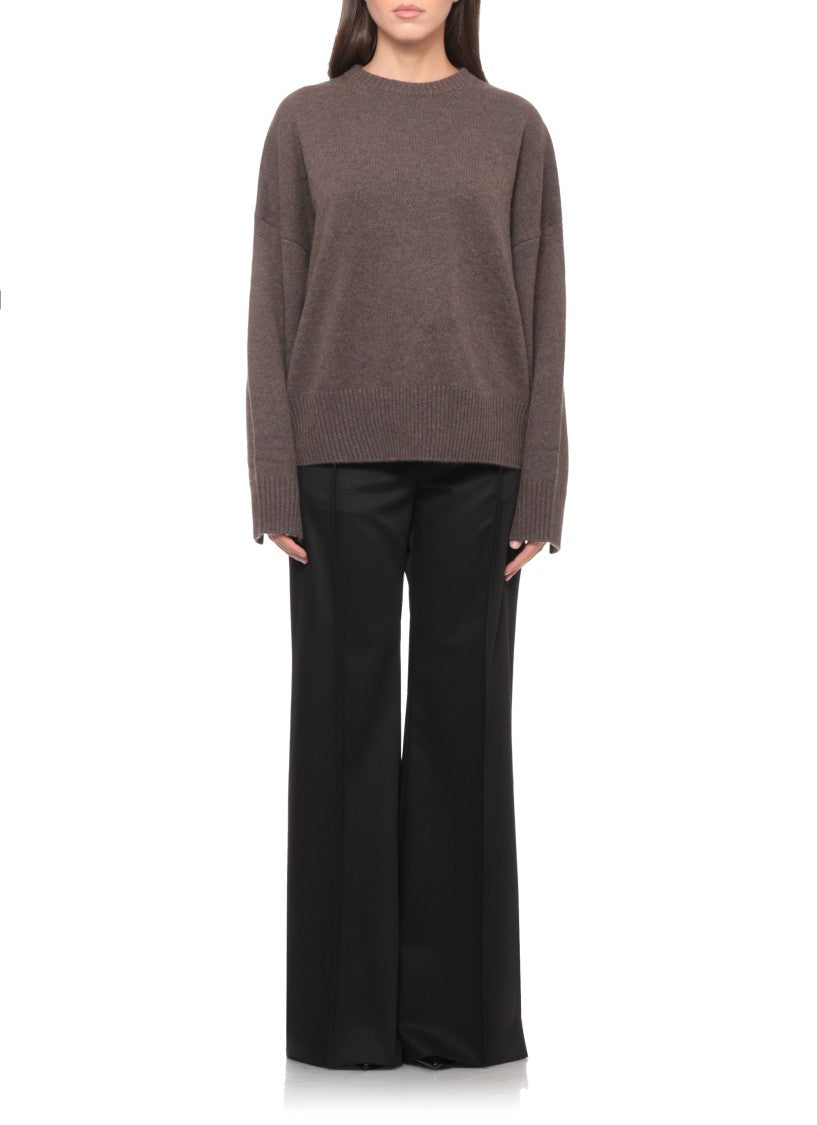 Loulou De Saison Brown Relaxed Fit Ribbed Cashmere Sweater