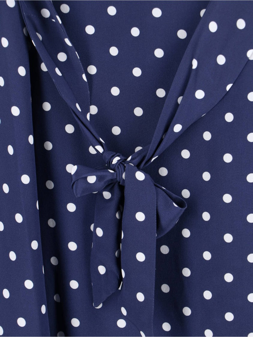 Parosh Maxi Polka Dot Dress – Blue