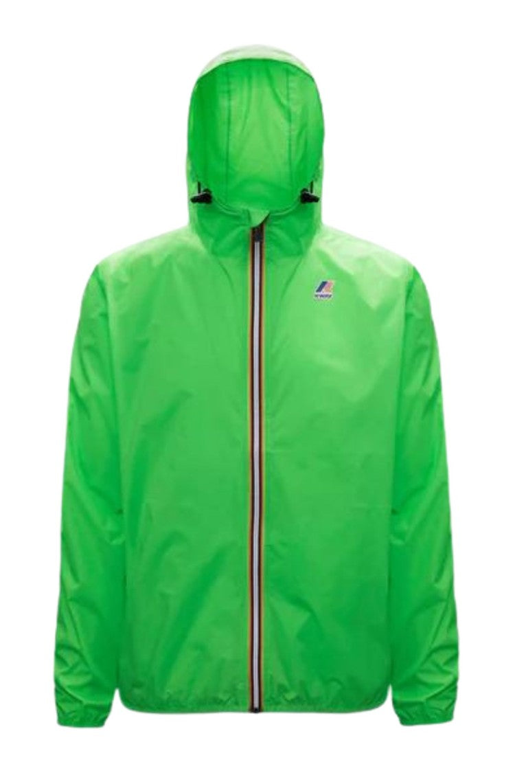 K-Way Compact Green Claude Jacket With Hood And Full Zip Design