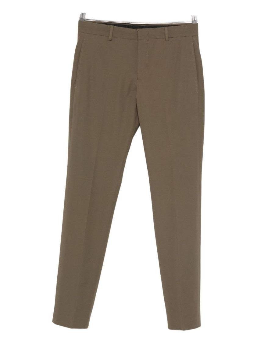 Pt Torino Brown Mid-Rise Straight Leg Trousers