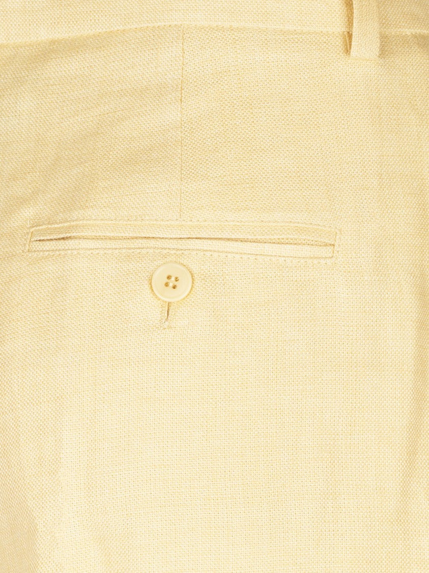 Max Mara Straight-Leg Linen Trousers With Tailored Finish