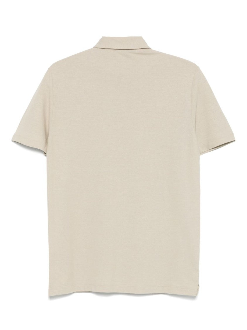 Zanone Beige Polo Shirt With Classic Collar