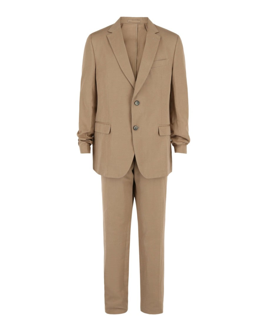 Ferragamo Linen-Blend Suit With Notched Lapels