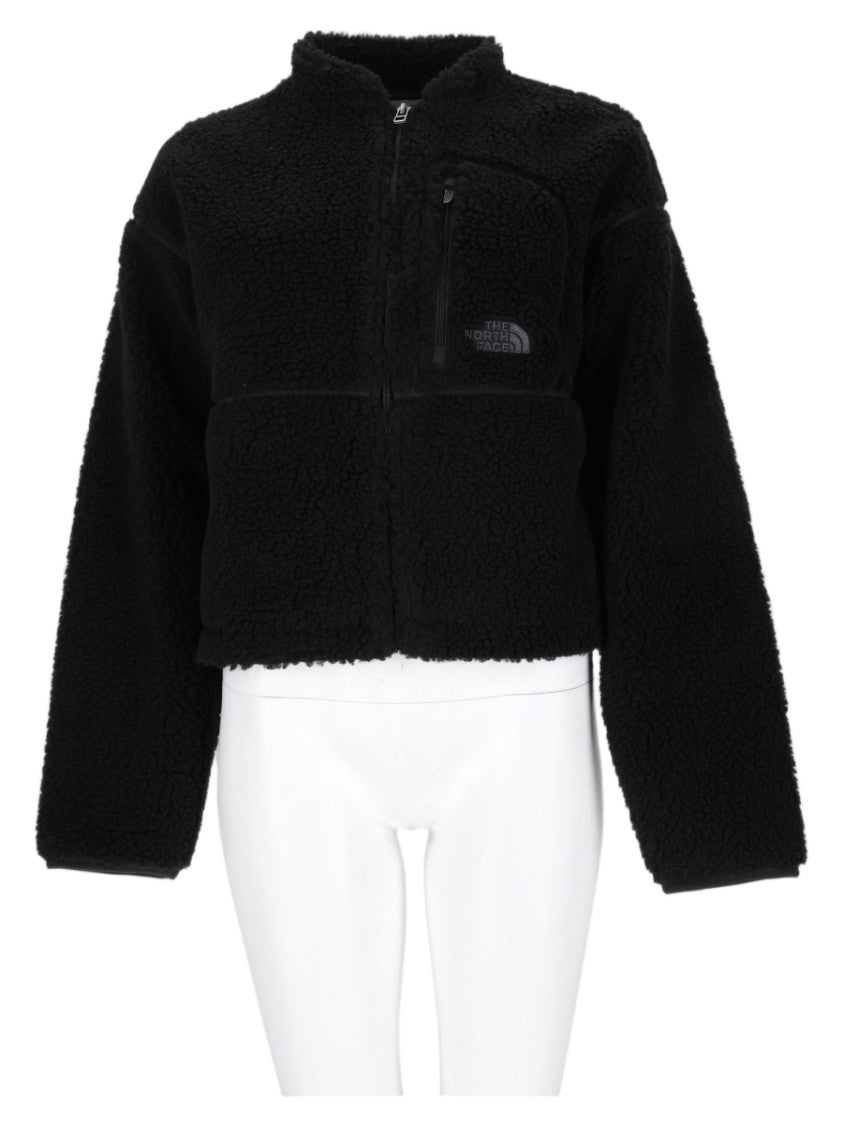 The North Face Black Cropped Boxy Fleece High Collar Jacket