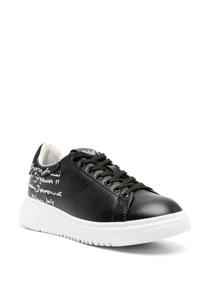 Emporio Armani Casual Black Leather Sneakers