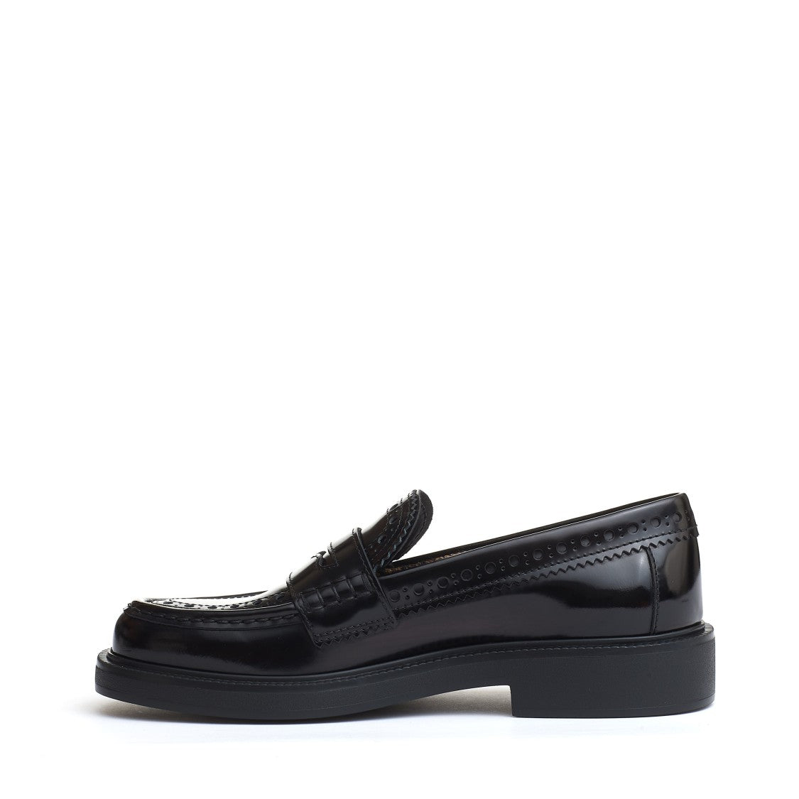 Tod's Black Brushed English Leather Moccasin