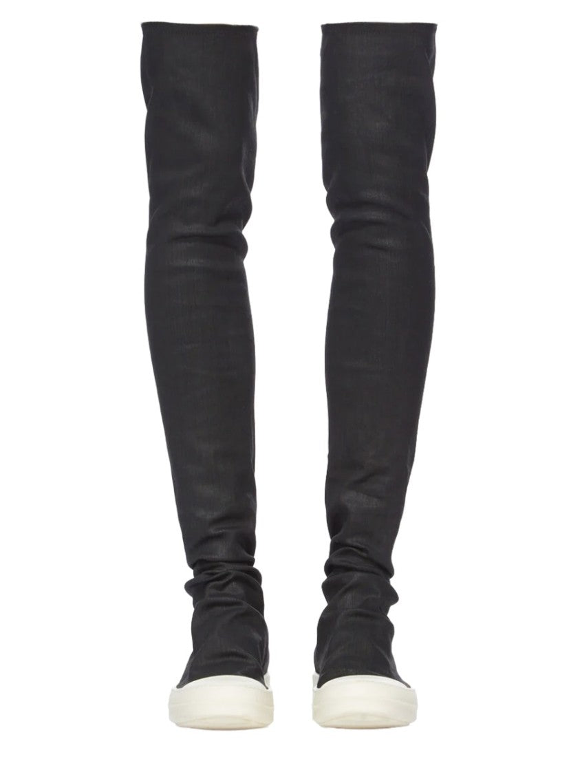 Drkshdw By Rick Owens Neutral High Sock Sneaks Athleisure Boots