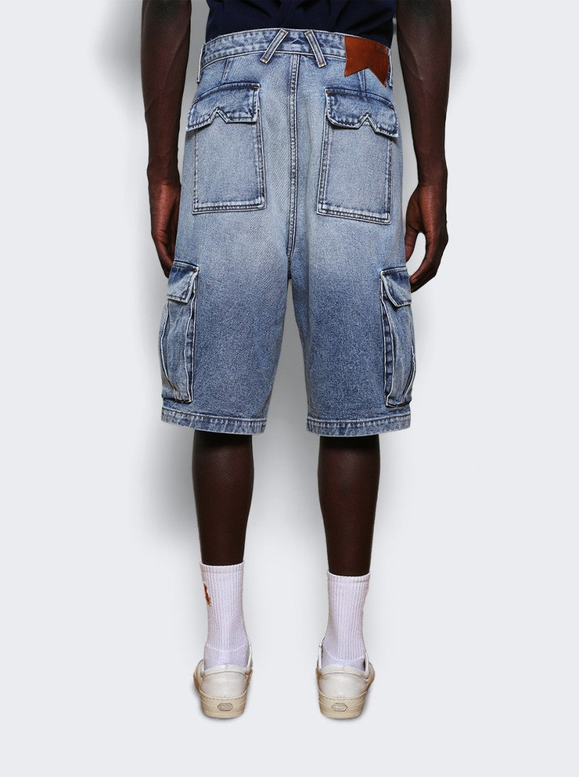 Rhude Cargo Denim Baggy Short Bay Indigo