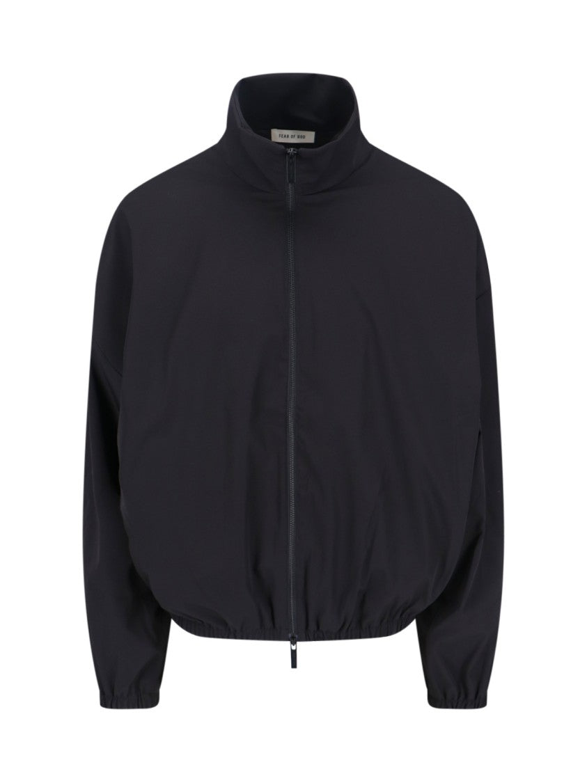 Fear Of God Minimalist Black Jacket With High Stand Collar