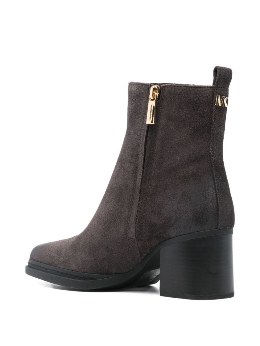 Michael Kors Refined Brown Ankle Boots With Gold-Tone Detail