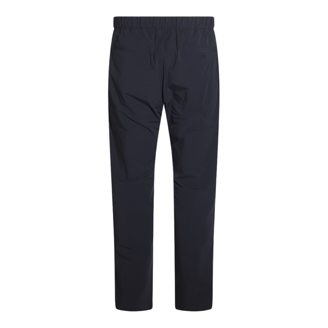 Herno Tailored Blue Trousers With Button Closure And Elasticated Waistband