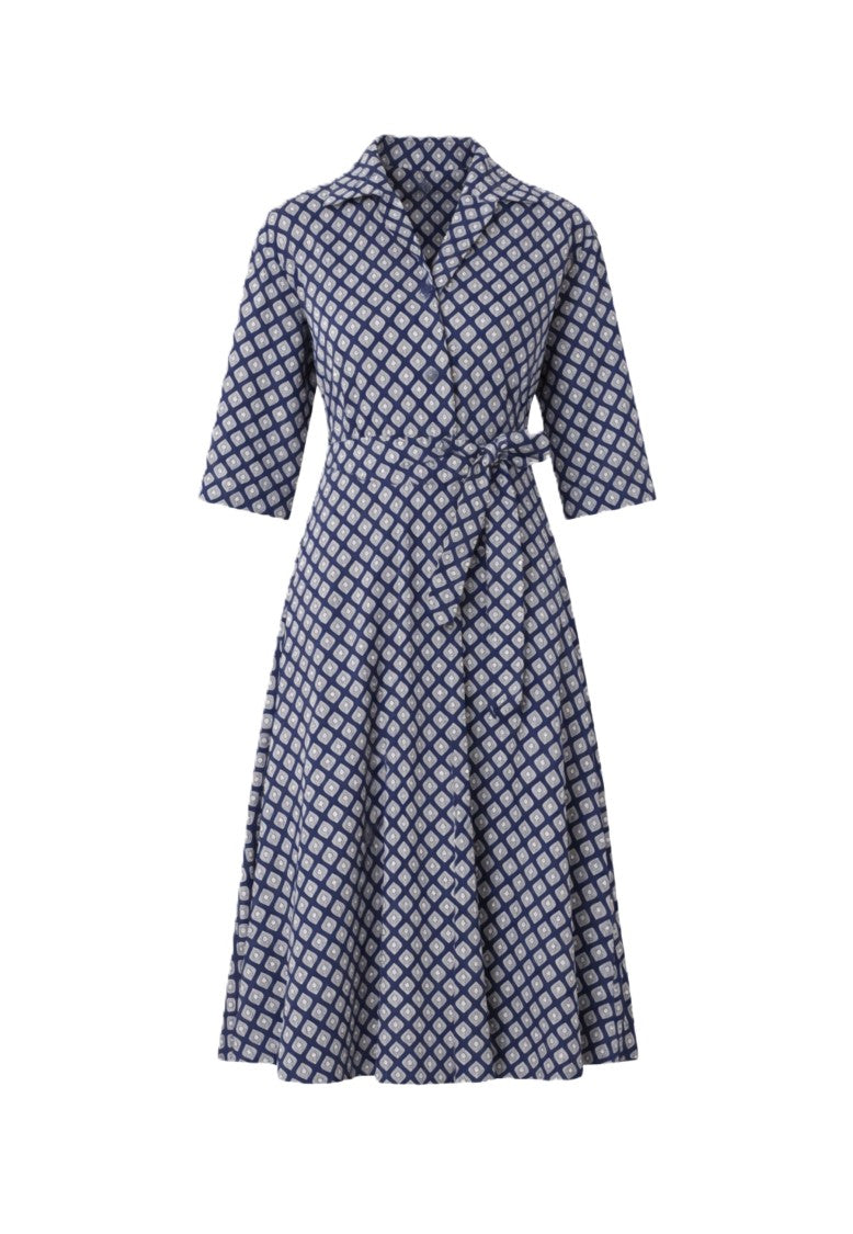 Max Mara Midi Dress With Fitted Waist And Self-Tie Belt