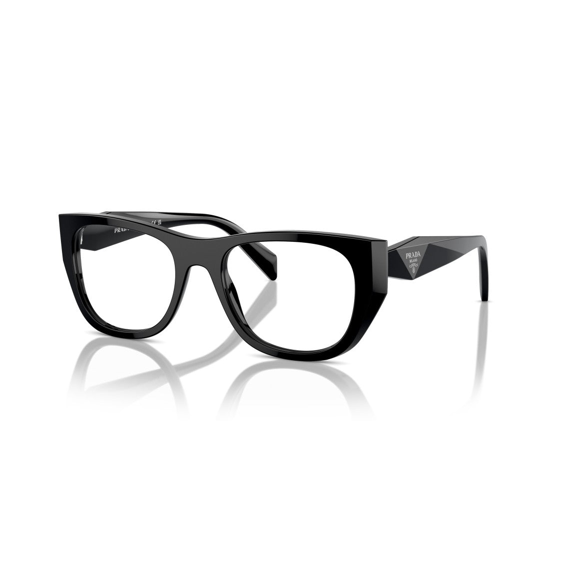 Prada 0Pr A18v Oversized Square Frame Black Acetate Eyeglasses