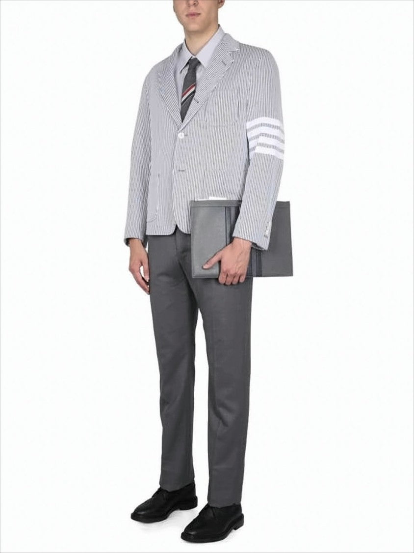 Thom Browne Tailored Suit Jacket With Vertical Pinstripe