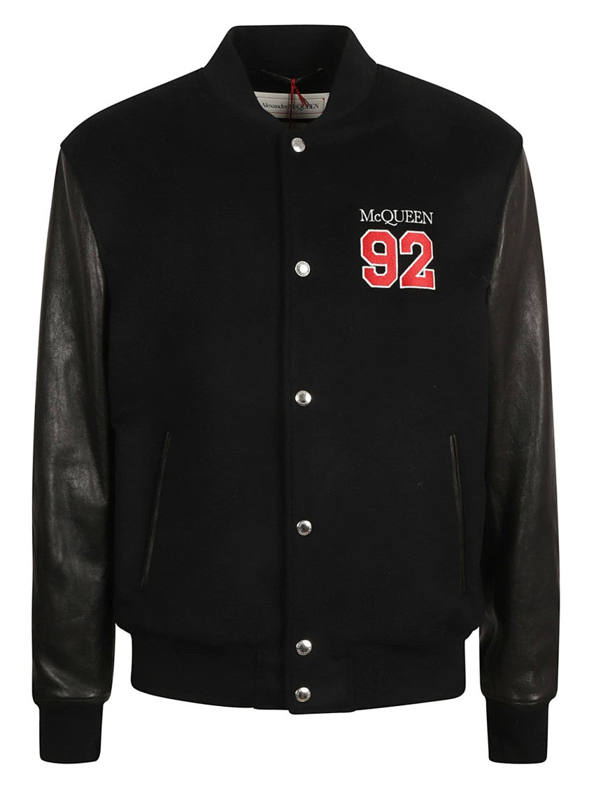 Alexander Mcqueen Black Varsity Jacket