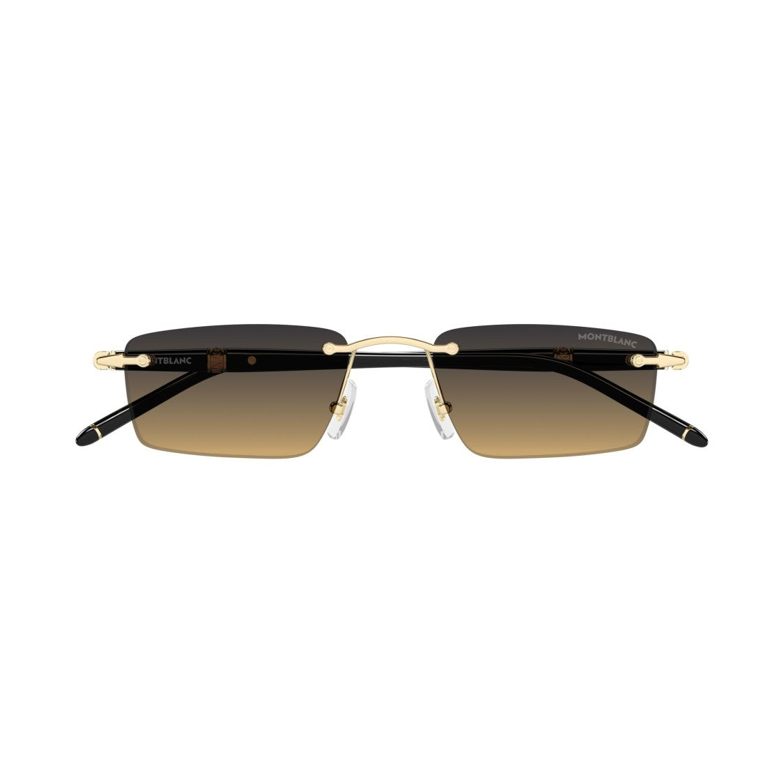 Montblanc Rimless Sunglasses With Gradient Lenses And Gold Accents