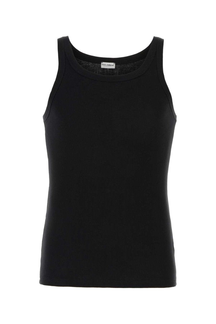 Dolce & Gabbana Black Cotton Marcello Tank Top