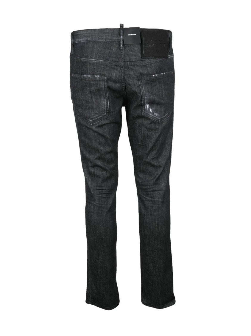 Dsquared2 Black Cotton-Blend Skater Jeans