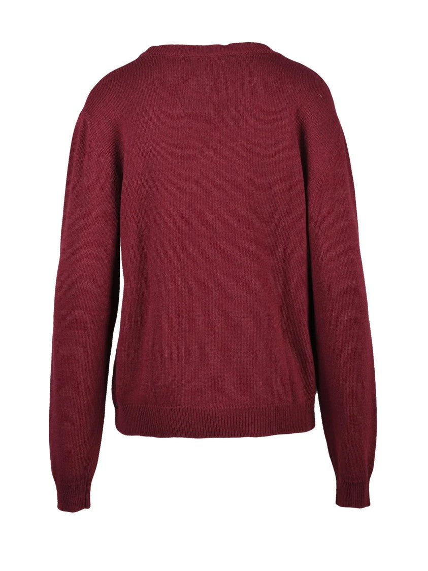 Pennyblack Argyle Pattern Crewneck Pullover With Ribbed Details