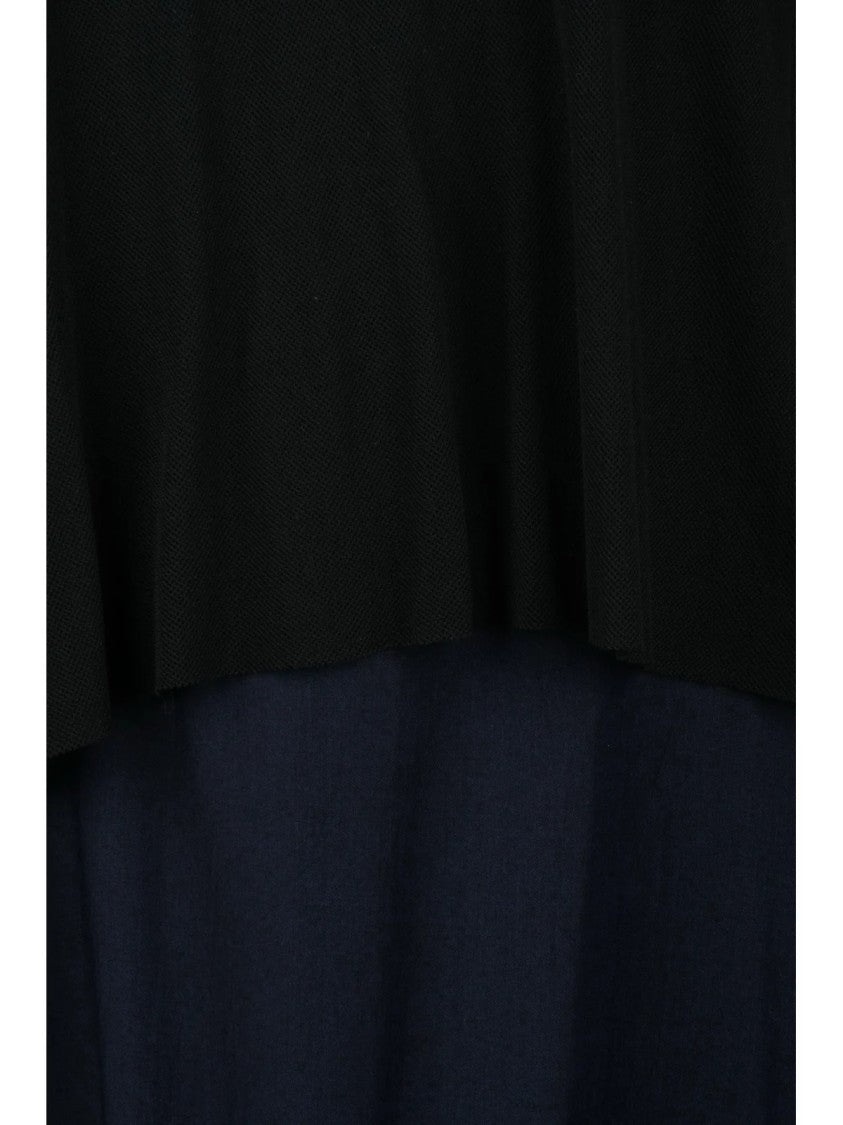 Yohji Yamamoto Black Blue Layered Cupro Tunic Dress