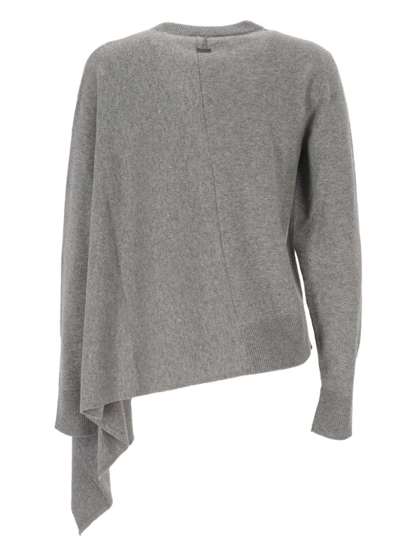 Alexander Mcqueen Asymmetrical Cashmere Crew Neck Sweater Knitwear