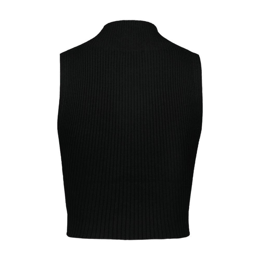 Courrèges Mockneck T-Shirt - Cotton - Black