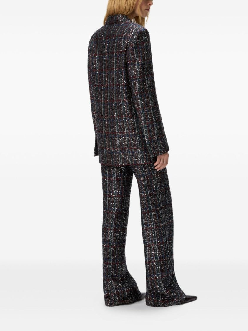 Missoni Double-Breasted Blazer With Multicoloured Sequined Check Pattern