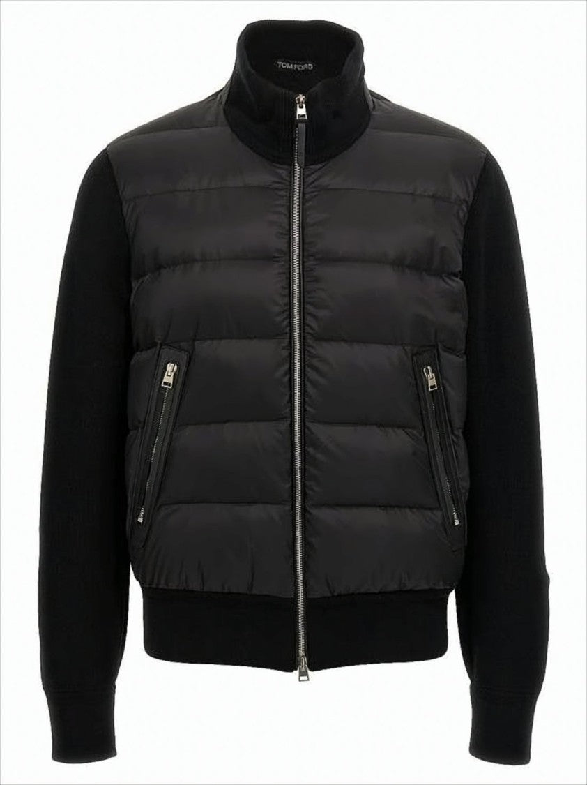 Tom Ford Padded Front Jacket With Ribbed Knit Detailing