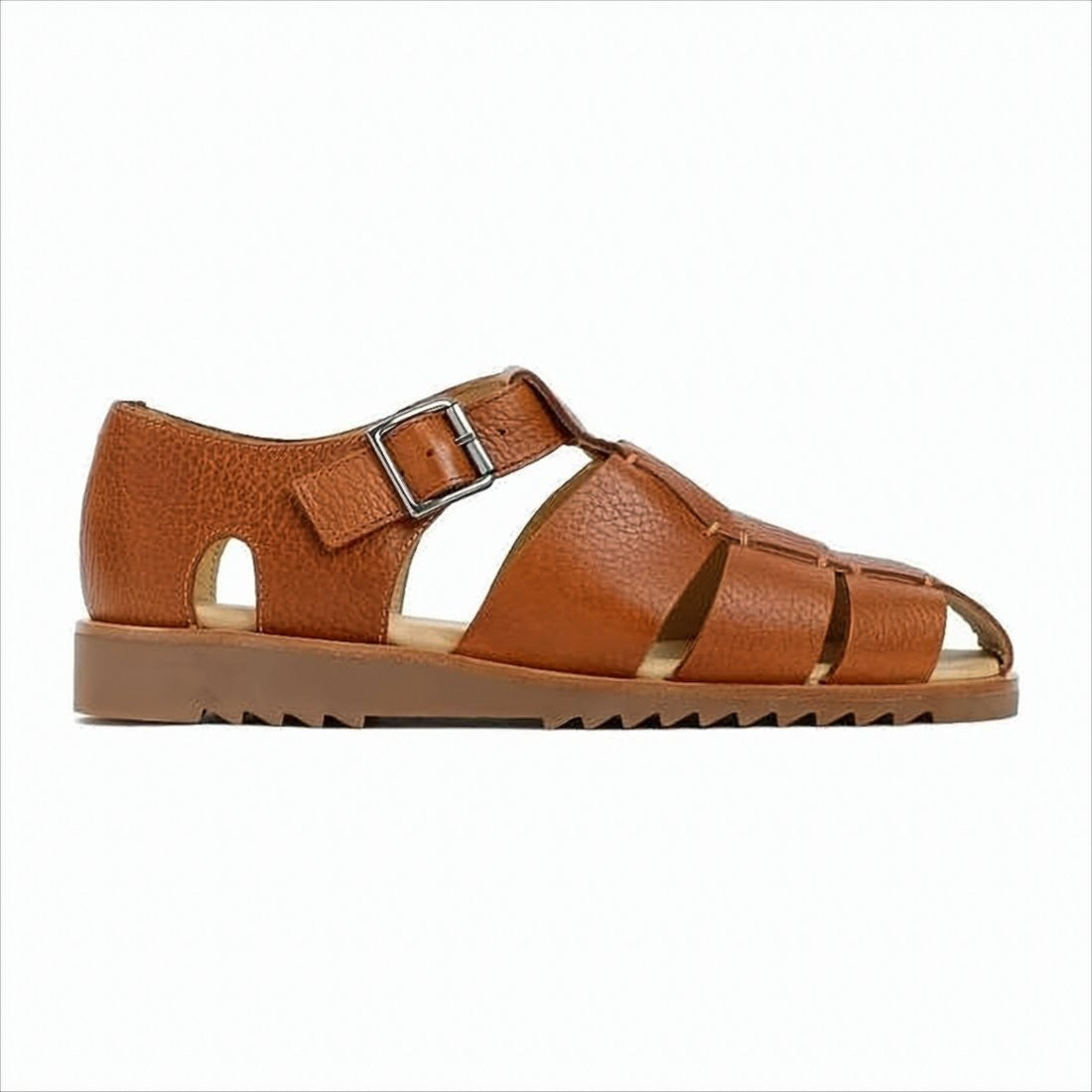 Paraboot Fisherman Sandal With Textured Leather Straps