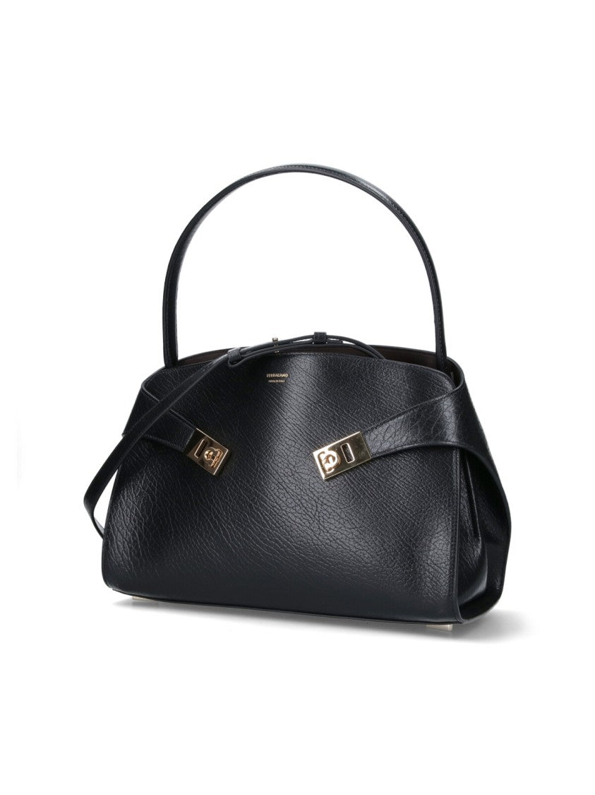 Ferragamo Structured Black Bag With Minimalist Design