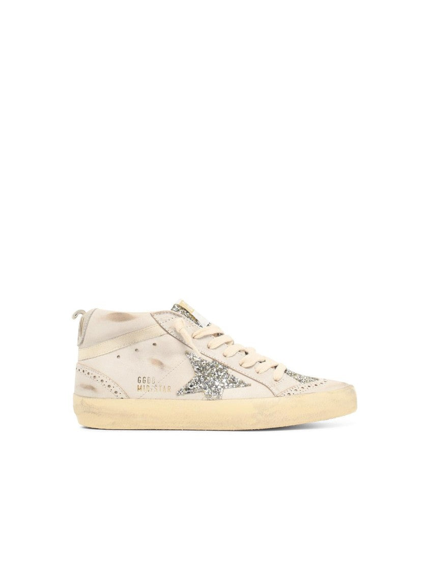 Golden Goose Beige Mid Star Classic Leather Sneakers